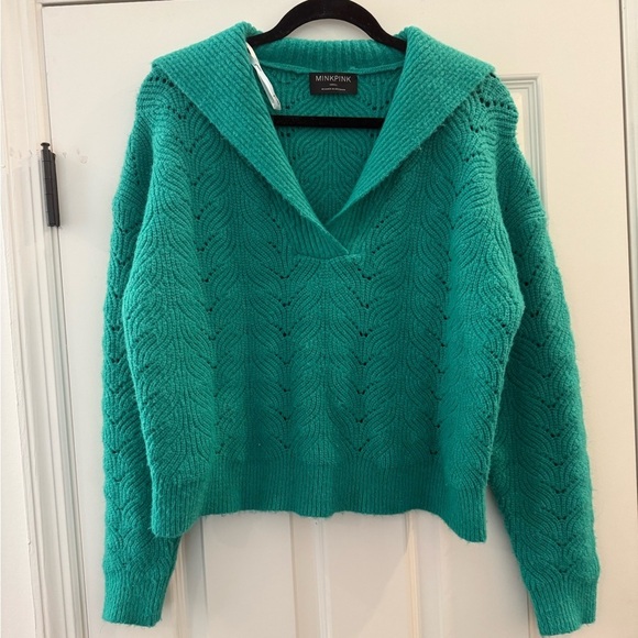 MINKPINK taylor jumper sweater in mint teal turquoise women’s size small - Picture 5 of 7